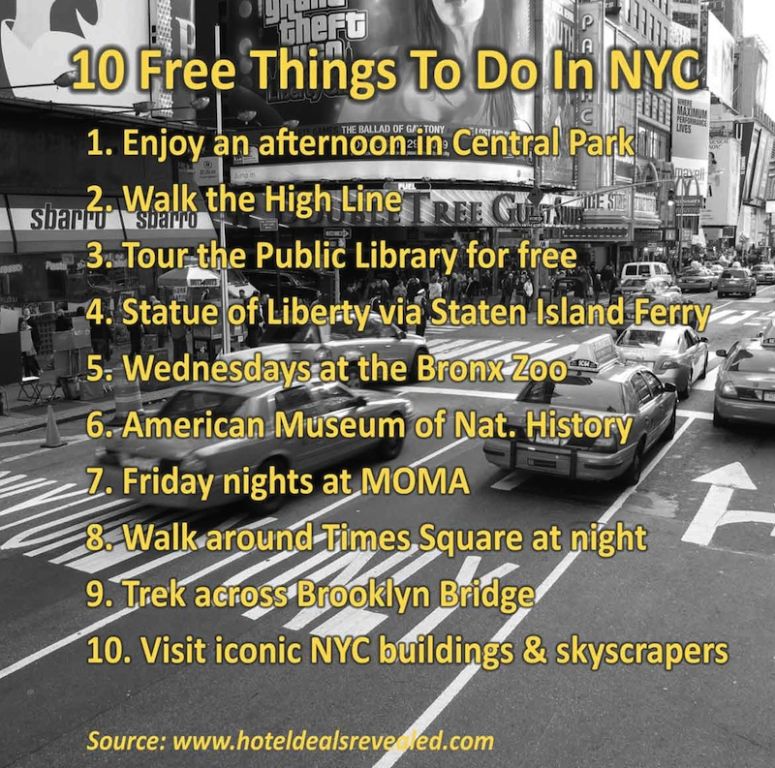 List of 10 free things to do in NYC