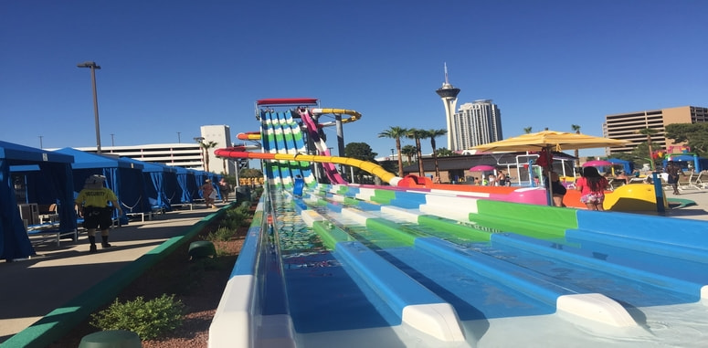 Circus Circus Hotel Las Vegas Splash Zone. Water Slides. Pool Area. Fun For  All Ages! 