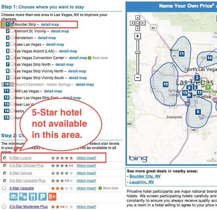 Priceline Bidding Las Vegas 5 Stars