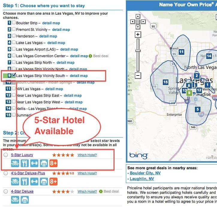 Priceline Las Vegas Map